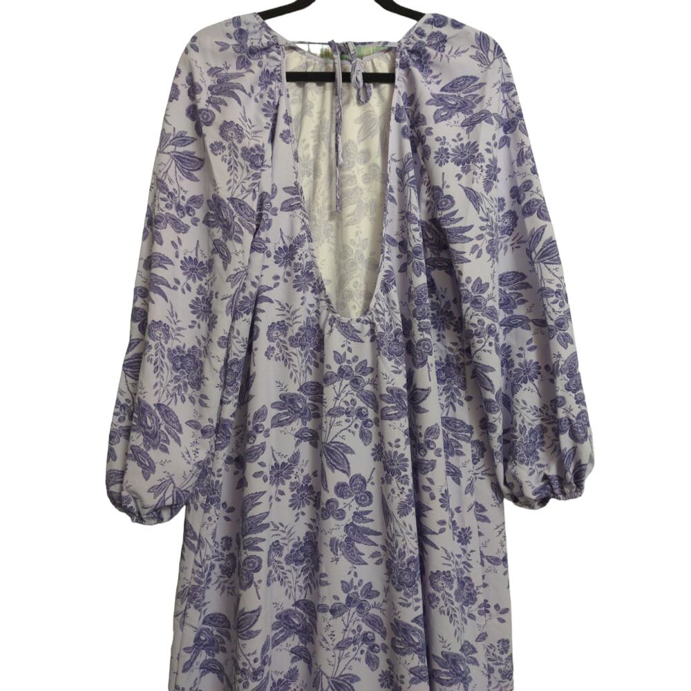 Hill House Simone Dress Lilac Tonal Floral XL New - Picture 8 of 13